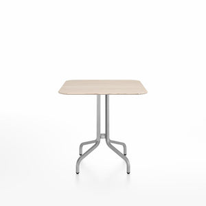 Emeco 1 Inch Cafe Table - Square Top Coffee table Emeco Table Top 30" Brushed Aluminum Ash Wood