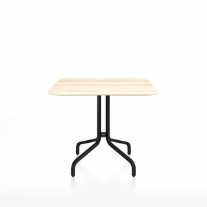 Emeco 1 Inch Cafe Table - Square Top Coffee table Emeco Table Top 36" Black Powder Coated Aluminum Accoya Wood