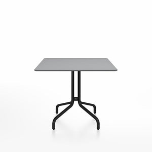 Emeco 1 Inch Cafe Table - Square Top Coffee table Emeco Table Top 36" Black Powder Coated Aluminum Gray HPL