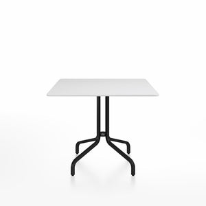 Emeco 1 Inch Cafe Table - Square Top Coffee table Emeco Table Top 36" Black Powder Coated Aluminum White HPL