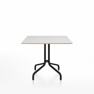 Emeco 1 Inch Cafe Table - Square Top Coffee table Emeco Table Top 36" Black Powder Coated Aluminum White Laminate Plywood
