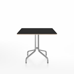 Emeco 1 Inch Cafe Table - Square Top Coffee table Emeco Table Top 36" Brushed Aluminum Black Laminate Plywood