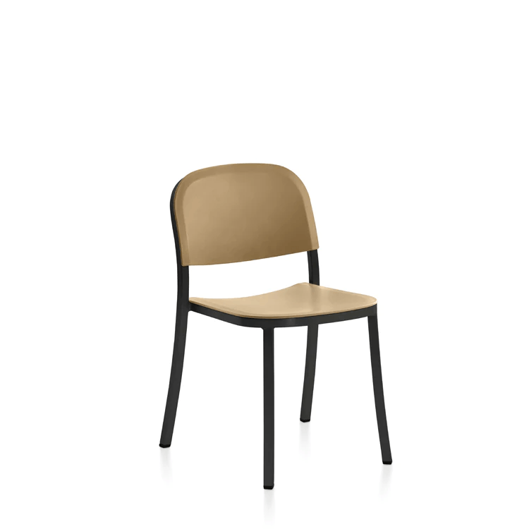 Emeco 1 Inch Stacking Chair Chairs Emeco Dark Powder Coated Aluminum Sand