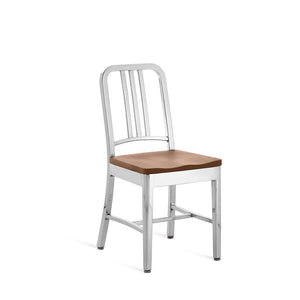 Emeco 1104 Navy Chair With Wood Seat Side/Dining Emeco Hand-Polished + $875.00 White Oak 