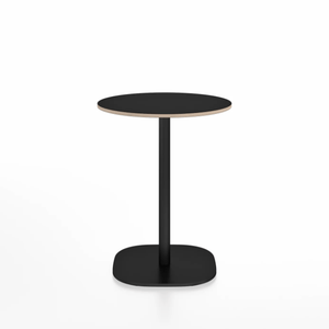 Emeco 2 Inch Flat Base Cafe Table - Round Top Coffee table Emeco Table Top 24" / 60 cm Black Powder Coated Black Laminate Plywood