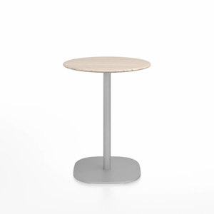 Emeco 2 Inch Flat Base Cafe Table - Round Top Coffee table Emeco Table Top 24" / 60 cm Hand Brushed Ash Wood