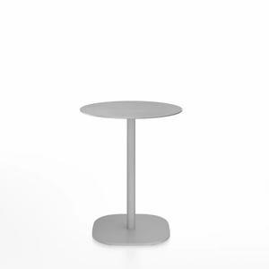 Emeco 2 Inch Flat Base Cafe Table - Round Top Coffee table Emeco Table Top 24" / 60 cm Hand Brushed Hand Brushed Aluminum