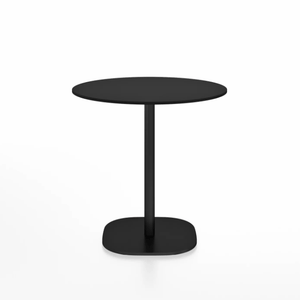 Emeco 2 Inch Flat Base Cafe Table - Round Top Coffee table Emeco Table Top 30" / 76 cm Black Powder Coated Black HPL