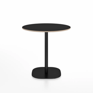 Emeco 2 Inch Flat Base Cafe Table - Round Top Coffee table Emeco Table Top 30" / 76 cm Black Powder Coated Black Laminate Plywood