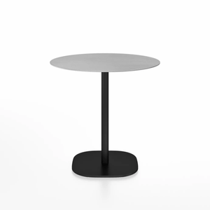 Emeco 2 Inch Flat Base Cafe Table - Round Top Coffee table Emeco Table Top 30" / 76 cm Black Powder Coated Hand Brushed Aluminum