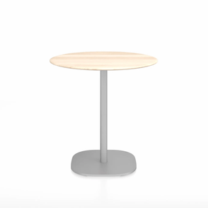 Emeco 2 Inch Flat Base Cafe Table - Round Top Coffee table Emeco Table Top 30" / 76 cm Hand Brushed Accoya Wood