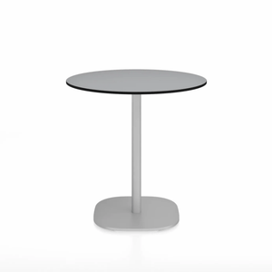Emeco 2 Inch Flat Base Cafe Table - Round Top Coffee table Emeco Table Top 30" / 76 cm Hand Brushed Gray HPL