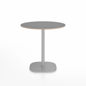 Emeco 2 Inch Flat Base Cafe Table - Round Top Coffee table Emeco Table Top 30" / 76 cm Hand Brushed Gray Laminate Plywood