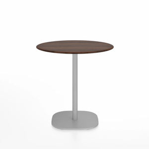 Emeco 2 Inch Flat Base Cafe Table - Round Top Coffee table Emeco Table Top 30" / 76 cm Hand Brushed Walnut Wood