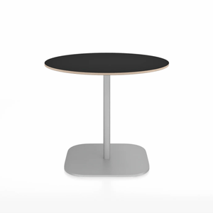 Emeco 2 Inch Flat Base Cafe Table - Round Top Coffee table Emeco Table Top 36" / 91 cm Hand Brushed Black Laminate Plywood