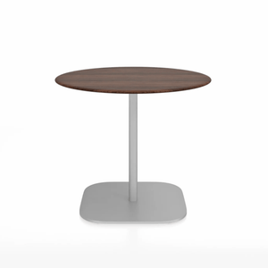 Emeco 2 Inch Flat Base Cafe Table - Round Top Coffee table Emeco Table Top 36" / 91 cm Hand Brushed Walnut Wood