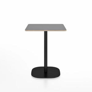 Emeco 2 Inch Flat Base Cafe Table - Square Top Coffee table Emeco Table Top 24" Black Powder Coated Aluminum Gray Laminate Plywood