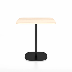 Emeco 2 Inch Flat Base Cafe Table - Square Top Coffee table Emeco Table Top 30" Black Powder Coated Aluminum Accoya Wood