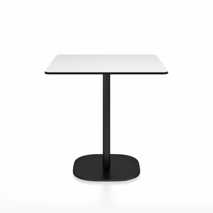 Emeco 2 Inch Flat Base Cafe Table - Square Top Coffee table Emeco Table Top 30" Black Powder Coated Aluminum White HPL