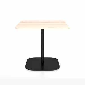 Emeco 2 Inch Flat Base Cafe Table - Square Top Coffee table Emeco Table Top 36" Black Powder Coated Aluminum Accoya Wood