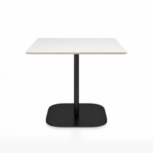 Emeco 2 Inch Flat Base Cafe Table - Square Top Coffee table Emeco Table Top 36" Black Powder Coated Aluminum White Laminate Plywood