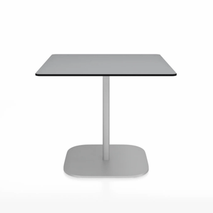 Emeco 2 Inch Flat Base Cafe Table - Square Top Coffee table Emeco Table Top 36" Hand Brushed Aluminum Gray HPL