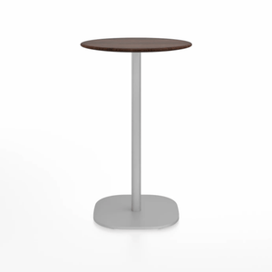 Emeco 2 Inch Flat Base Counter Height Table - Round Top Coffee table Emeco Table Top 24" Hand Brushed Walnut Wood