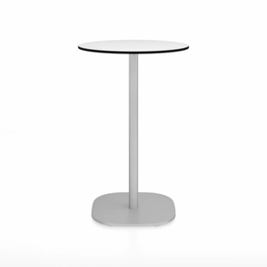 Emeco 2 Inch Flat Base Counter Height Table - Round Top Coffee table Emeco Table Top 24" Hand Brushed White HPL
