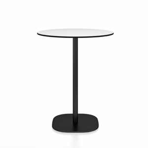 Emeco 2 Inch Flat Base Counter Height Table - Round Top Coffee table Emeco Table Top 30" Black Powder Coated White HPL