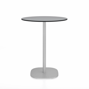 Emeco 2 Inch Flat Base Counter Height Table - Round Top Coffee table Emeco Table Top 30" Hand Brushed Gray HPL