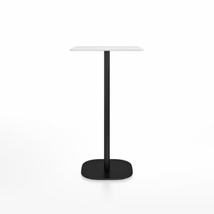Emeco 2 Inch Flat Base Bar Height Table - Square Top Coffee table Emeco Table Top 24" Black Powder Coated Aluminum White HPL