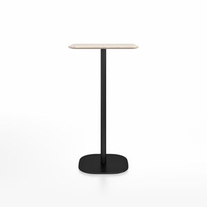 Emeco 2 Inch Flat Base Bar Height Table - Square Top Coffee table Emeco Table Top 24" Black Powder Coated Aluminum Ash Wood
