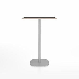 Emeco 2 Inch Flat Base Bar Height Table - Square Top Coffee table Emeco Table Top 30" Brushed Aluminum Black Laminate Plywood