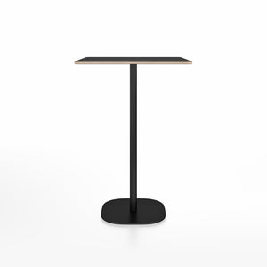 Emeco 2 Inch Flat Base Bar Height Table - Square Top Coffee table Emeco Table Top 30" Black Powder Coated Aluminum Black Laminate Plywood