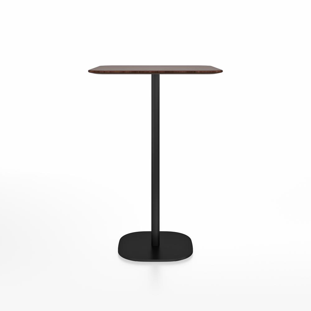 Emeco 2 Inch Flat Base Bar Height Table - Square Top Coffee table Emeco Table Top 30" Black Powder Coated Aluminum Walnut Wood
