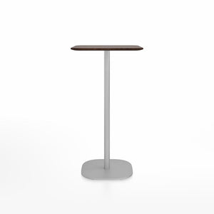 Emeco 2 Inch Flat Base Bar Height Table - Square Top Coffee table Emeco Table Top 24" Brushed Aluminum Walnut Wood