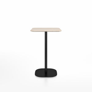 Emeco 2 Inch Flat Base Counter Height Table - Square Top Coffee table Emeco Table Top 24" Black Powder Coated Aluminum Ash Wood