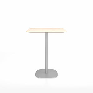 Emeco 2 Inch Flat Base Counter Height Table - Square Top Coffee table Emeco Table Top 30" Brushed Aluminum Accoya Wood