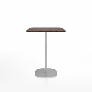 Emeco 2 Inch Flat Base Counter Height Table - Square Top Coffee table Emeco Table Top 30" Brushed Aluminum Walnut Wood