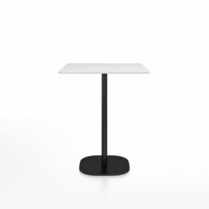 Emeco 2 Inch Flat Base Counter Height Table - Square Top Coffee table Emeco Table Top 30" Black Powder Coated Aluminum White HPL