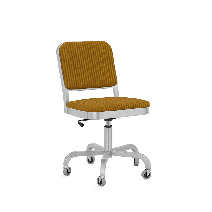 Emeco Navy Officer Swivel Chair Side/Dining Emeco Hand-Brushed Kvadrat Phlox 443