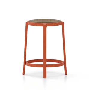 Emeco On & On Stool - Plywood Seat Stools Emeco Counter Height 24.75" Orange Walnut Plywood