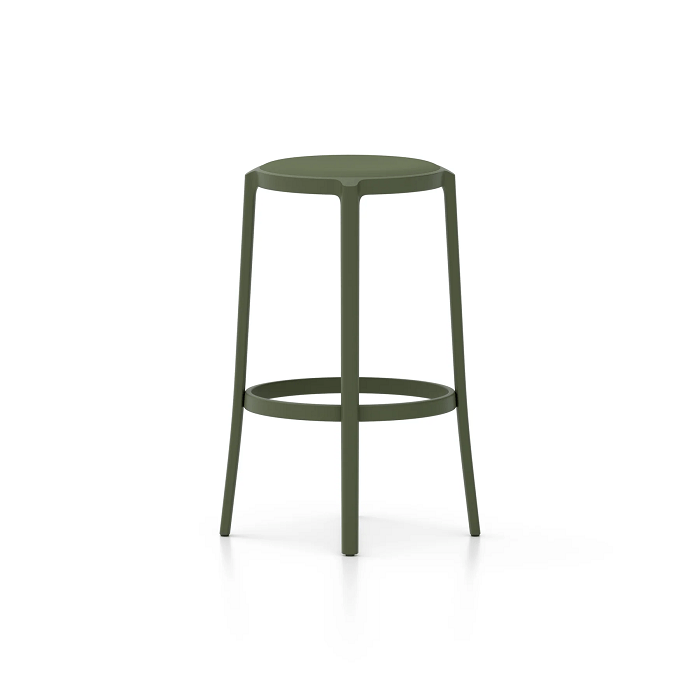 Emeco On & On Stool - Upholstered Stools Emeco Bar Height 29.5" Polyurethane Green