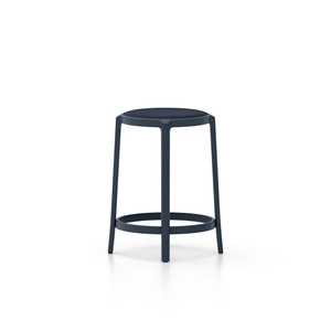 Emeco On & On Stool - Upholstered Stools Emeco Counter Height 24.75" Fabric Dark Blue 