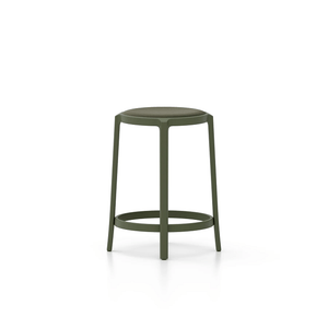 Emeco On & On Stool - Upholstered Stools Emeco Counter Height 24.75" Leather Green 