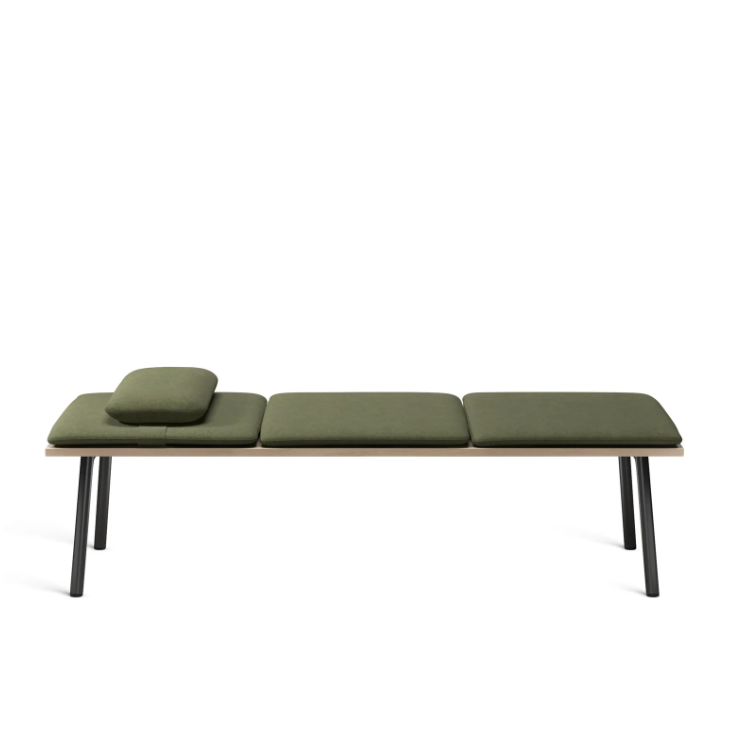 Emeco Run Daybed Outdoor Beds Emeco Black Powder Coated Aluminum Outdoor Fabric Leaf