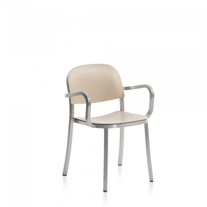 Emeco 1 Inch Arm Chair Chairs Emeco HAND BRUSHED ALUMINUM ASH