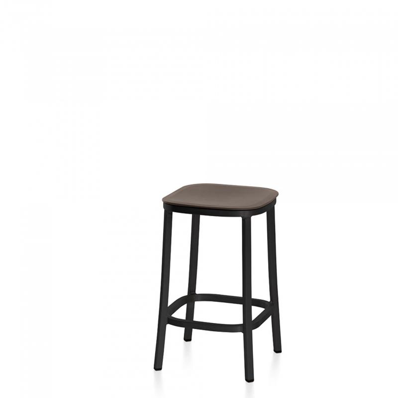 Emeco 1 Inch Counter Stool Stools Emeco DARK POWDER COATED ALUMINUM BROWN