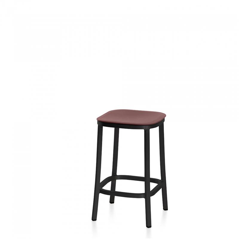 Emeco 1 Inch Counter Stool Stools Emeco DARK POWDER COATED ALUMINUM BORDEAUX