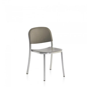 Emeco 1 Inch Stacking Chair Chairs Emeco HAND BRUSHED ALUMINUM LIGHT GREY 